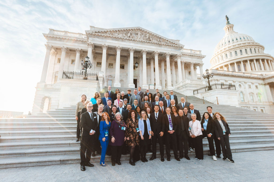 NAMM member delegates pose on the D.C. Capitol Steps
